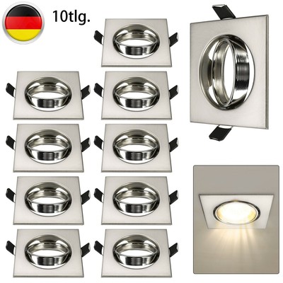Einbaurahmen Einbaustrahler Spot LED Einbauspot Eckig GU10 MR16 Edelstahl optik