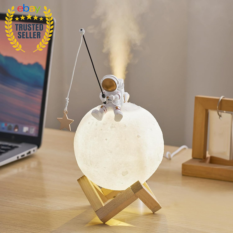 Cute Moon Lamp Usb Humidifier Cool Mist Humidifier With 3 C