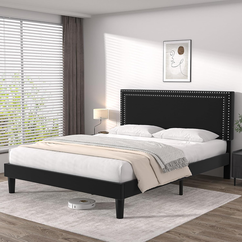 With Adjustable Upholstered Headboard, Modern Matt