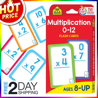 Multiplication Flash Cards Age 8+ 3rd 4th Grade Kids Elementary Math Workbook