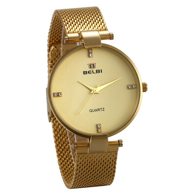 Men Women Japanese Movement Steel Band Watch Matching Couple Quartz Wristwatch