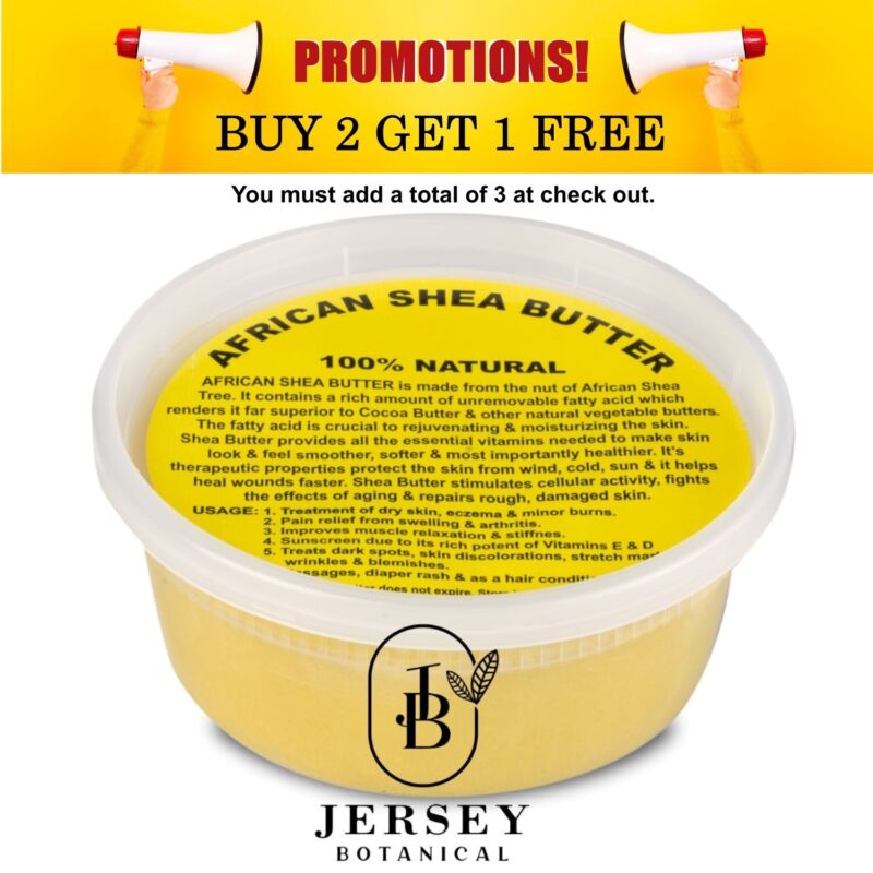 100% Raw African Shea Butter Yellow 8oz. Unrefined Natural Organic Ghana