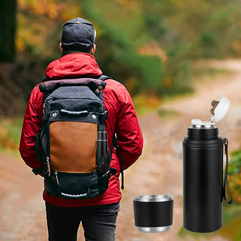 Insulated Water Bottle-Large Stainless Steel Bottle with Drinking Cup,Double Wal