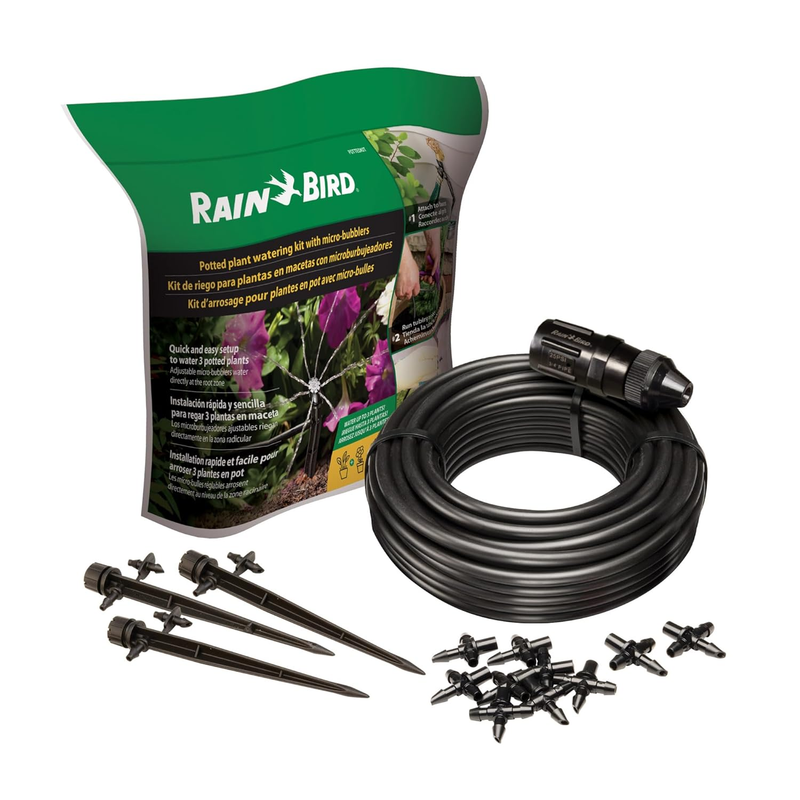 Drip Irrigation Kit Container Potted Plant Watering Faucet Hose 1/4 Tubing Micro