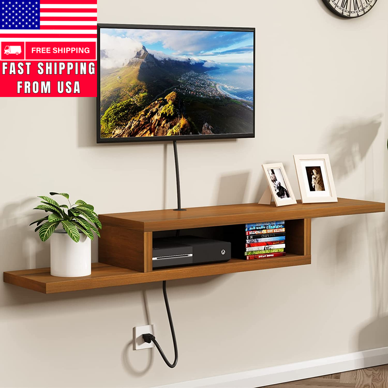 Shelf, Wall Mount Entertainment Center, 60” Tv Storage Shelf,