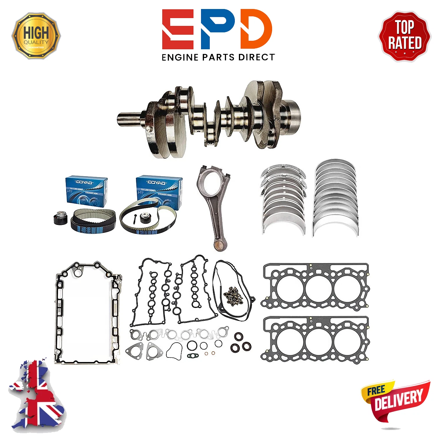 NITRATE CRANKSHAFT WITH ENGINE REBUILD KITS FOR LAND RANGE ROVER 306DT 3.0 TDV6