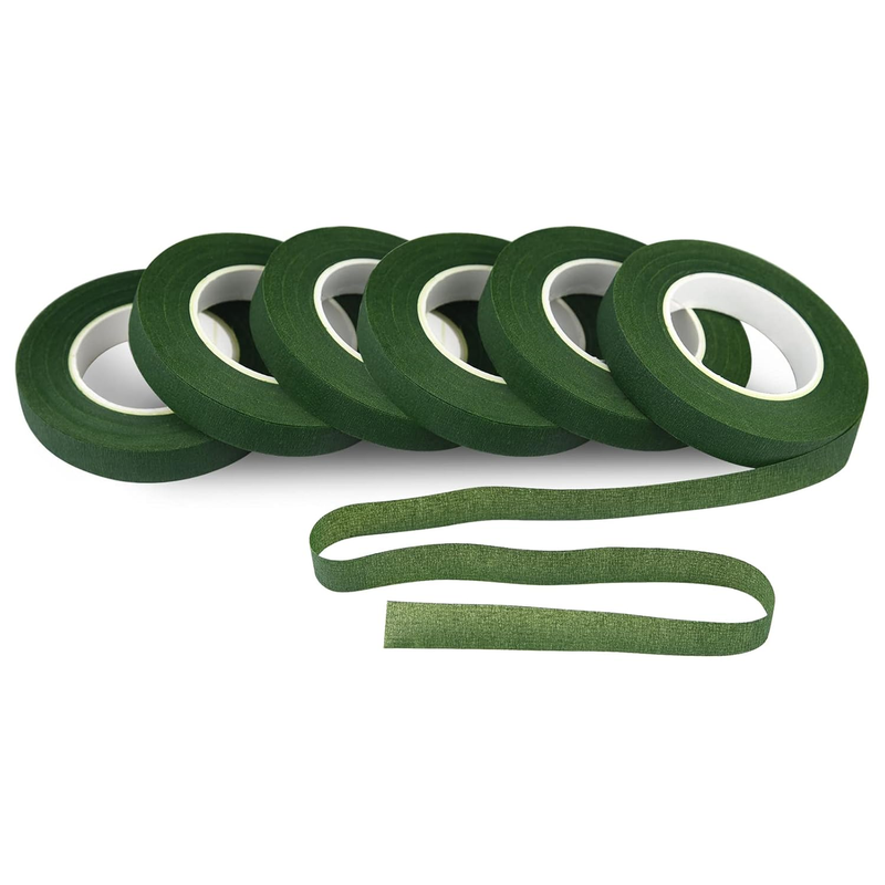 1/2" Wide Dark Green Floral Tapes Florist Tape for Bouquet Stem Wrapping and Flo