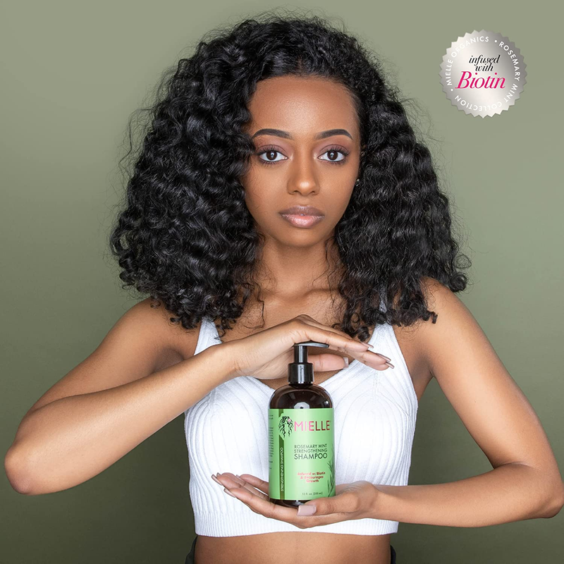 TRY ME💥Mielle Organics Rosemary Mint Strengthening Shampoo Infused  Biotin,12oz