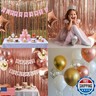 Sweet 3rd Birthday Decorations For Baby Girls, Age 1-99 Happy Birthday Banners Party Decor Balloon Foil Fringe Curtains Heart Star Confetti Balloons, Rose Gold Party Supplies for Girls Women Her