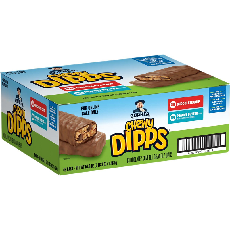 Quaker Chewy Dipps Chocolate Covered Granola Bars, 2 Flavor Variety Pack