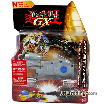 Yr 2005 Yu-Gi-Oh! Zip Attack 4.5'' Figure E-HERO FLAME WINGMAN Zip Line Gun, Disc