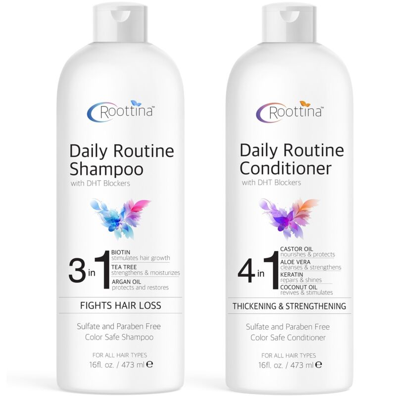 Daily Routine Shampoo and Conditioner, Fights Hair Loss