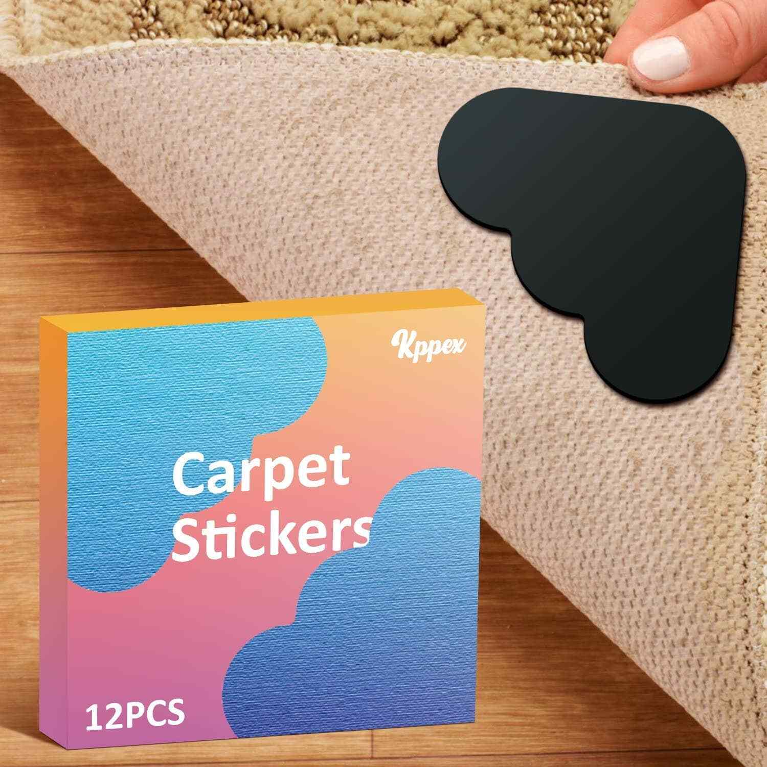 12 Pack Rug Gripper: Double-Sided Non-Slip Pads for Hardwood & Tile - Picture 1 of 5