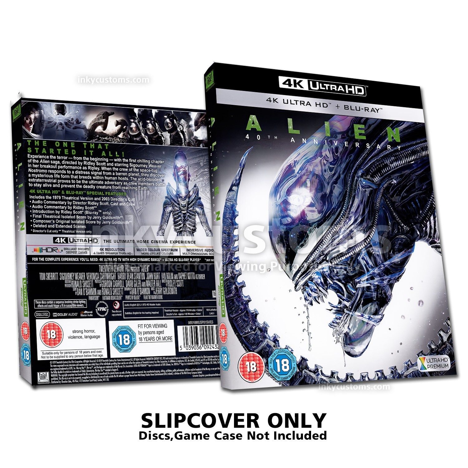 Alien 40th Anniversary 4k Ultra Slip Cover Only Custom Alien 40th Anniversary 4k Ultra Slip Cover Only Custom