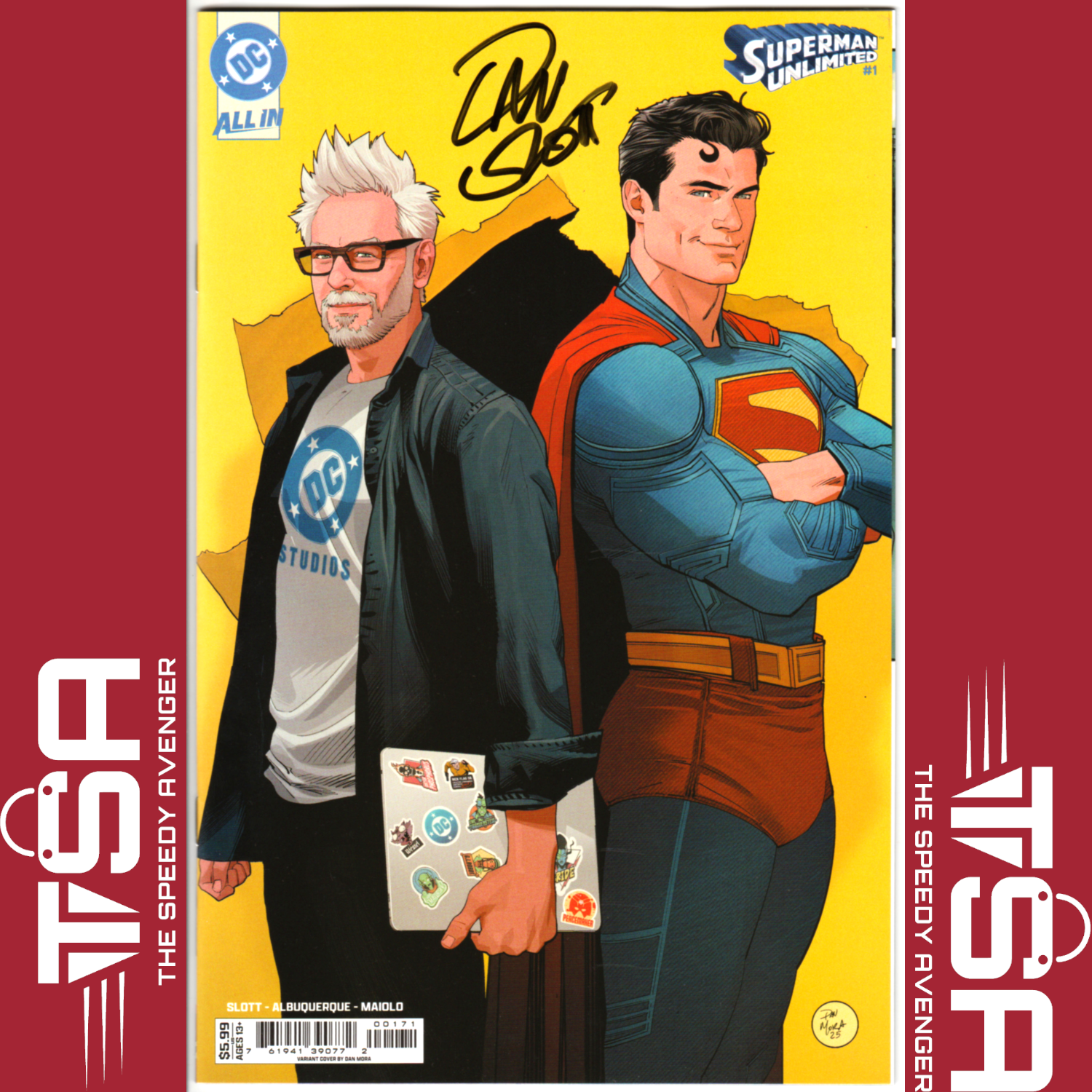 SUPERMAN UNLIMITED #1 Dan Mora James Gunn DCU Cameo Variant SIGNED WITH COA 2025