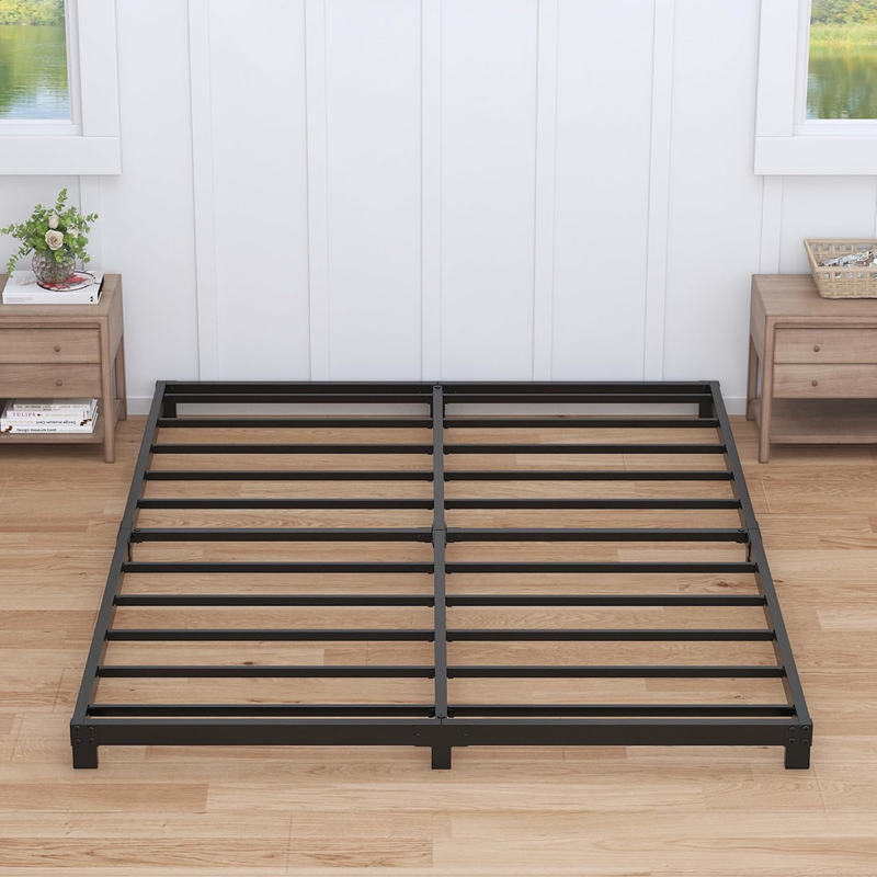 Full Low Profile, Full Size Metal Bed Frame No Box Spring Neede
