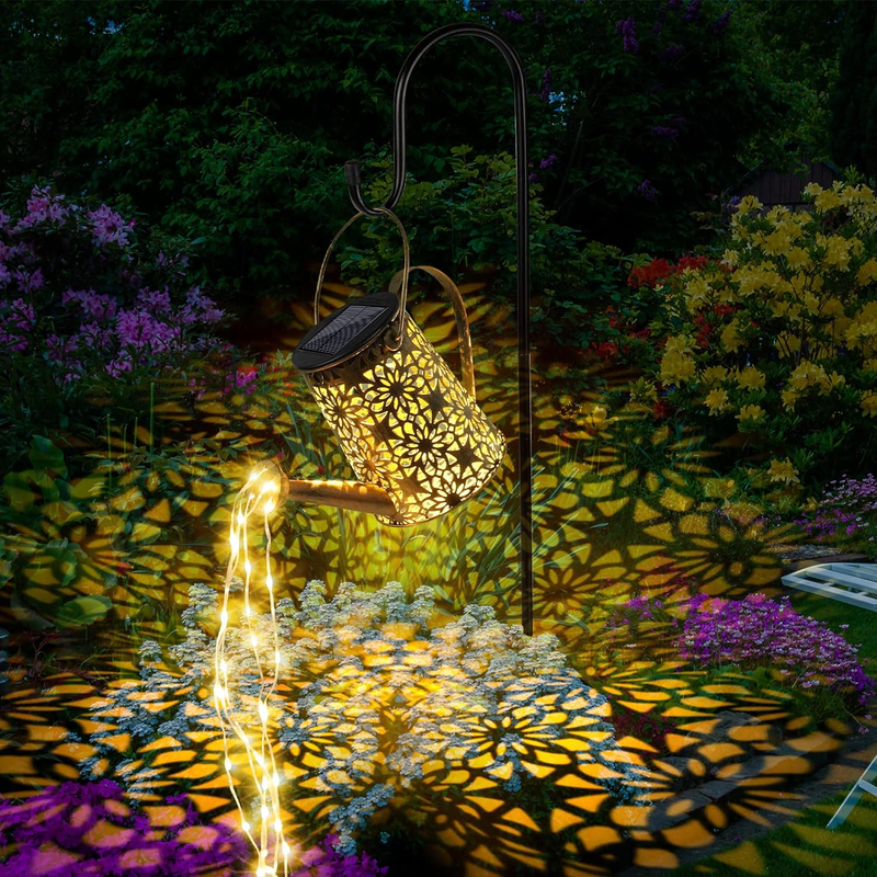 , Solar Waterfall Lights With String Lig