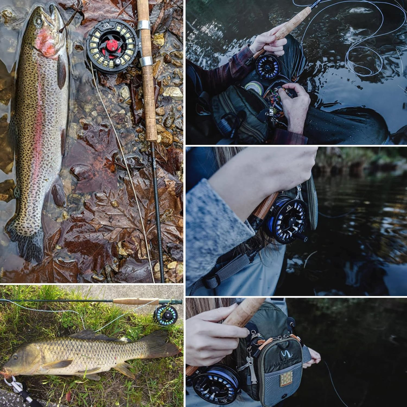 Tino Fly Fishing Reel (3/4Wt 5/6Wt 7/8Wt) and Pre-Loaded Fly Reel with Line Comb