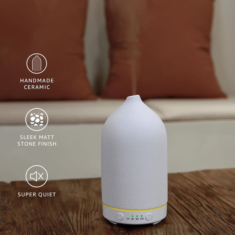 200ML Ceramic Diffuser,Aromatherapy Diffuser,Essential Oil Diffuser with 7 Color