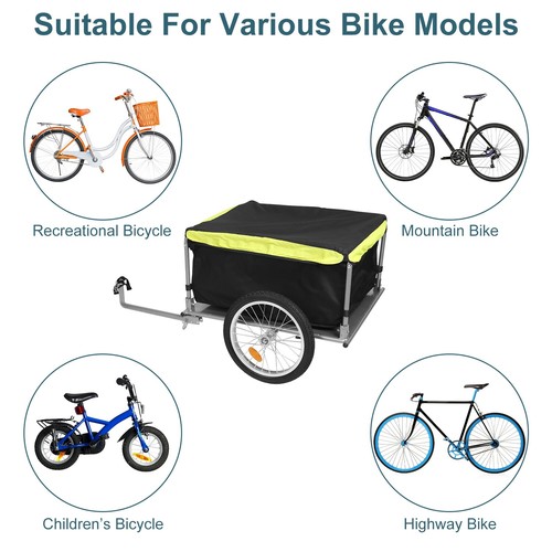 iMountek Bike Cargo Trailer Foldable Bike Cart Bicycle Wagon Trailer 16" Wheels