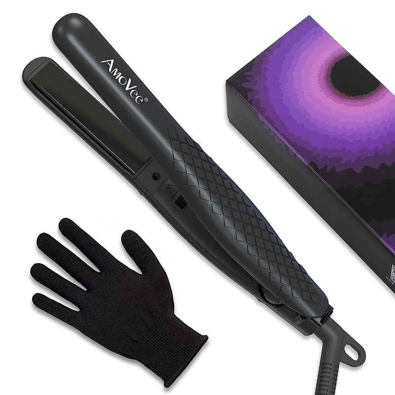 Mini Portable Flat Iron, Ceramic Tourmaline Dual Voltage Travel Hair Straightene