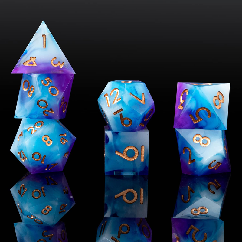 Sharp Edge DND Dice Set Handmade 7 Accessories Dice for Dungeons and Dragons TTR