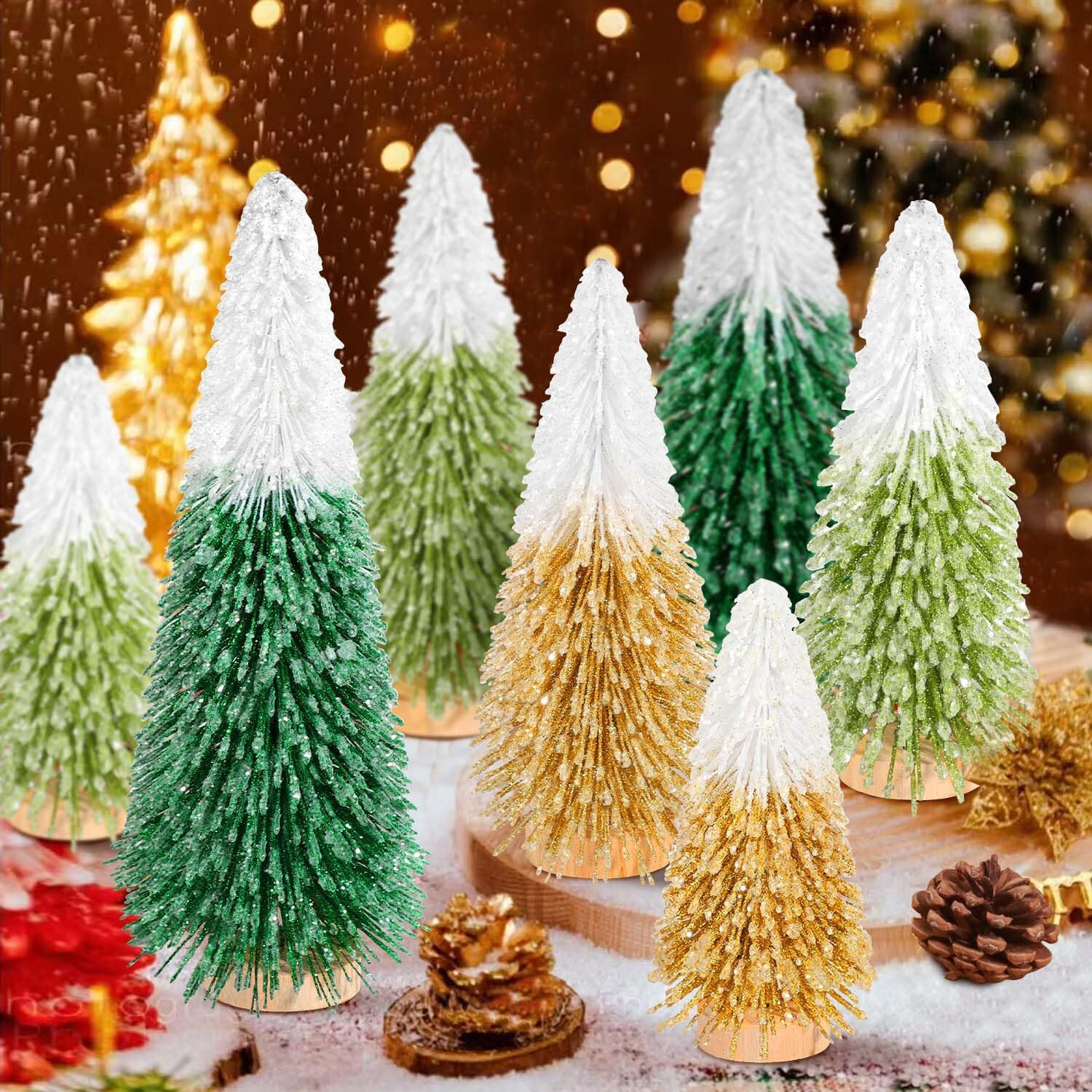 9Pcs Mini Christmas Trees Christmas Decor Artificial