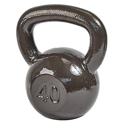 Everyday Essentials Solid Cast Iron Single Kettlebell Weight, 40 lbs (Damaged)