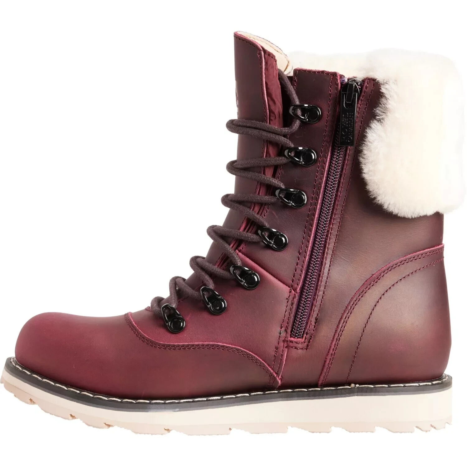 Pre-owned Royal Canadian Cambridge Women's Leather Waterproof Boots - Burgundy - 9 In Red
