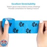 WePet Pet Wrap, Self-Adhesive, Only Sticks to Itself, Non-Woven Tape for Dog Legs, Paws, Wounds, First Aid Cohesive Gauze for Horse, Cat, Bird, Animal, 6 Rolls, 2 Inch, Pawprints A