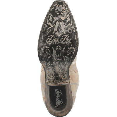 Pre-owned Dan Post Ladies Frost Bite Snip Toe Boots Dp4303 In White