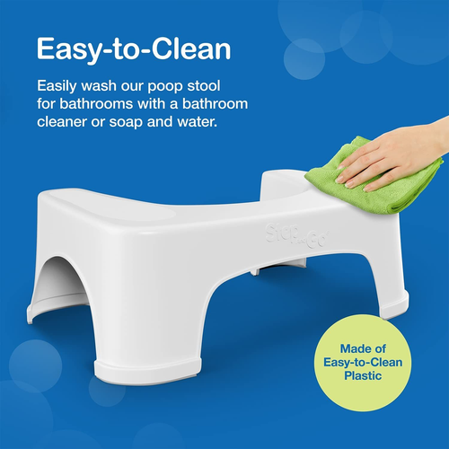 Step and Go Toilet Stool 7" Bathroom Squat 1 Count (Pack of 1), Whit