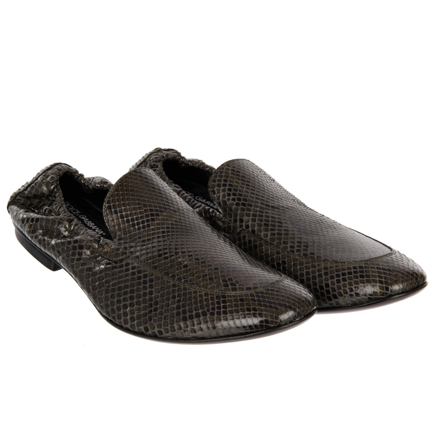 

DOLCE - GABBANA Мокасины из змеиной кожи OTELLO 44 США 11 12142, Зеленый, Otello