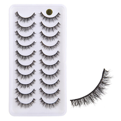 SKONHED 10 Pairs 3D Mink False Eyelashes Wispy Cross Fluffy Extension Lashes ~AN