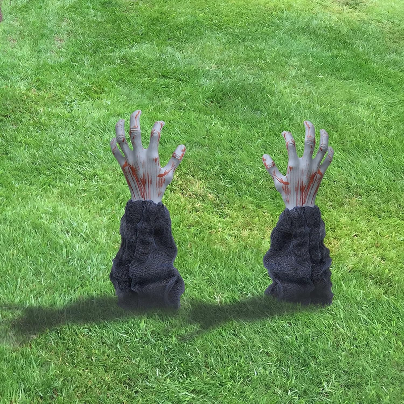 Halloween Zombie Hand Yard Stakes Outdoor Lawn Groundbreaker Graveyard Decor