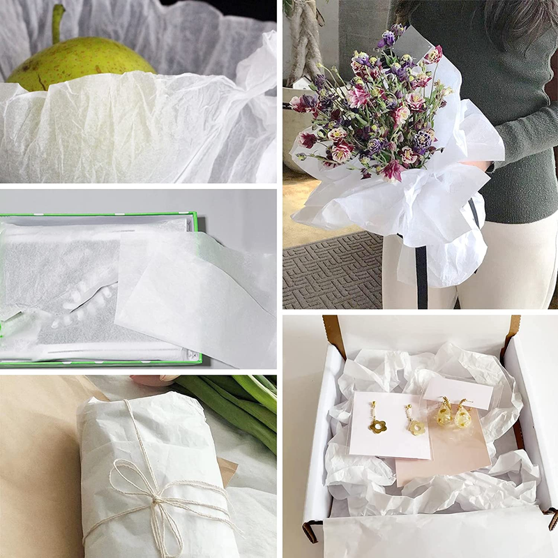 White Tissue Paper Bulk, 20 X 20 Inches Acid-Free Tissue Paper for Gift Bags, St