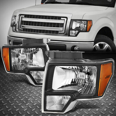Для пикапа Ford F150 09-14 Черный Корпус Янтарные Угловые лампы фар в сборе