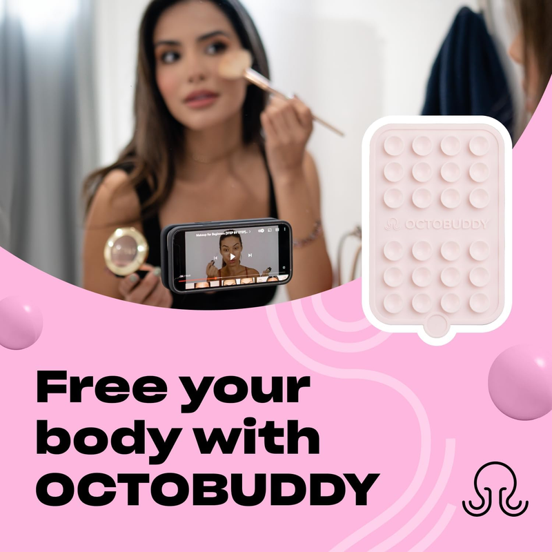 Double || Silicone Suction Phone Case Adhesive Mount | (Double - Chalk Pink)