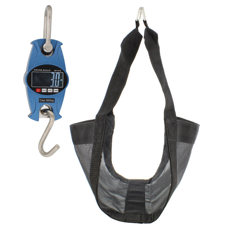 Rural365 | Blue Digital Hanging Scale & Calf Sling – Mini Crane Scale & Sling