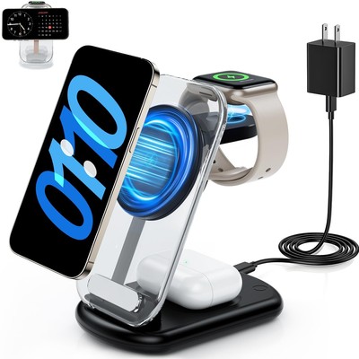 2024 Version 3 in 1 Magnetic Charging Station for A pple Devices,Foldable Wir...