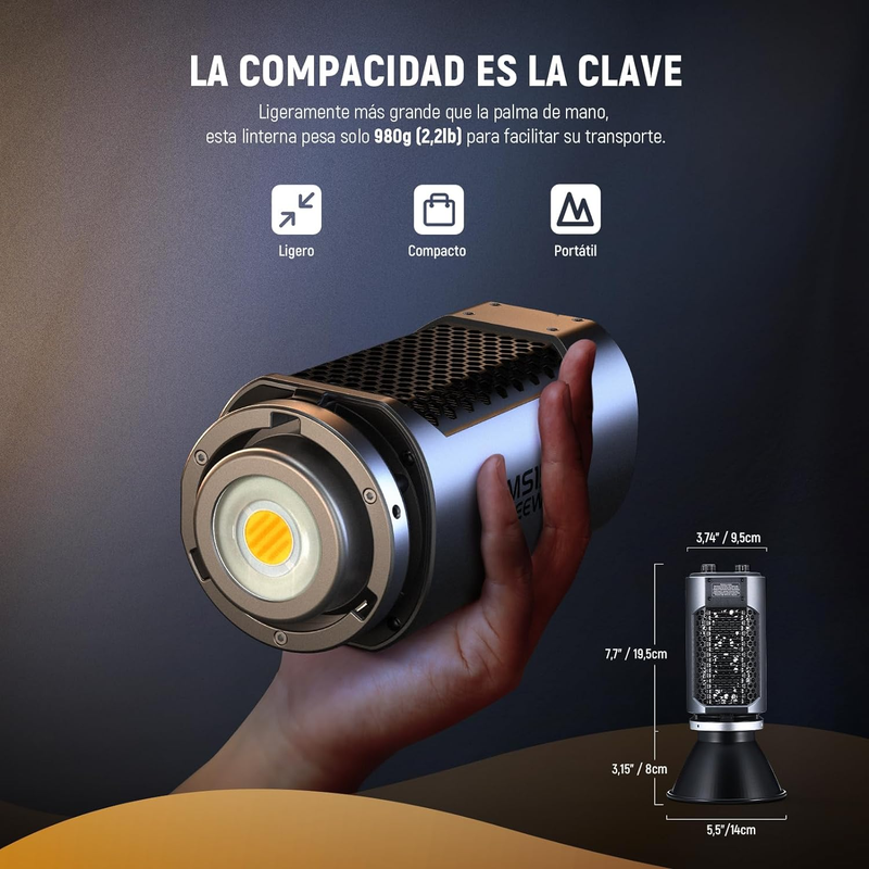 MS150B Bi Color LED Video Light with App Control, 2.4G Mode, 130W Mini COB Conti
