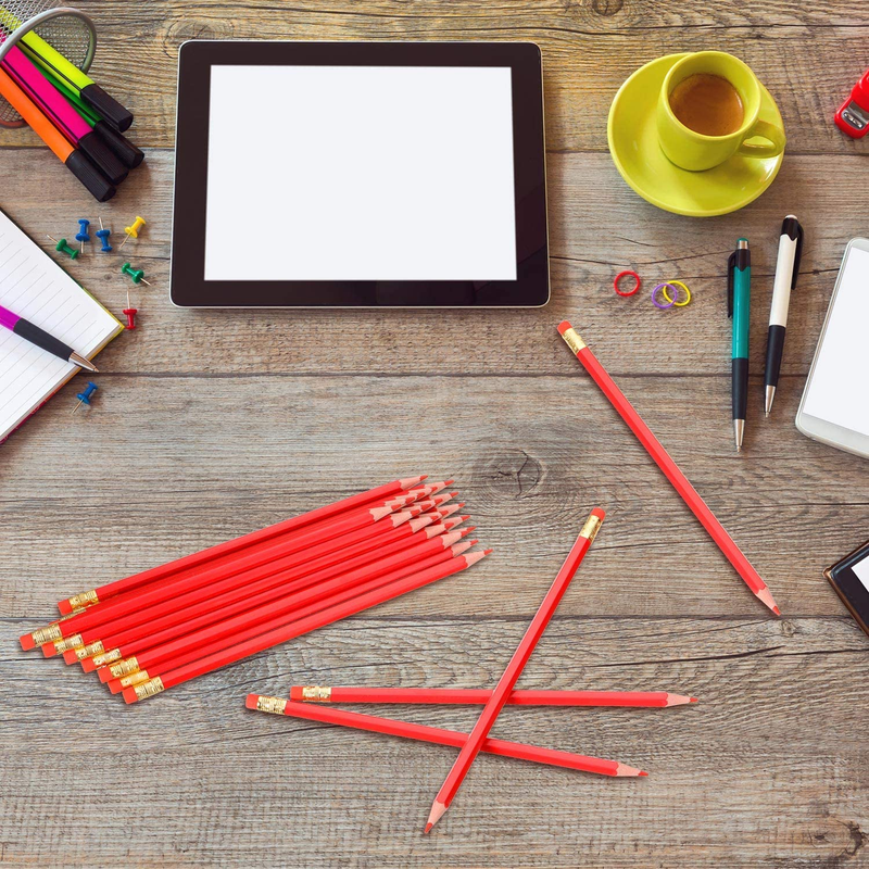 Checking Erasable Pencils Red Pencils Pre-Sharpened #2 HB with Erasable Tops for