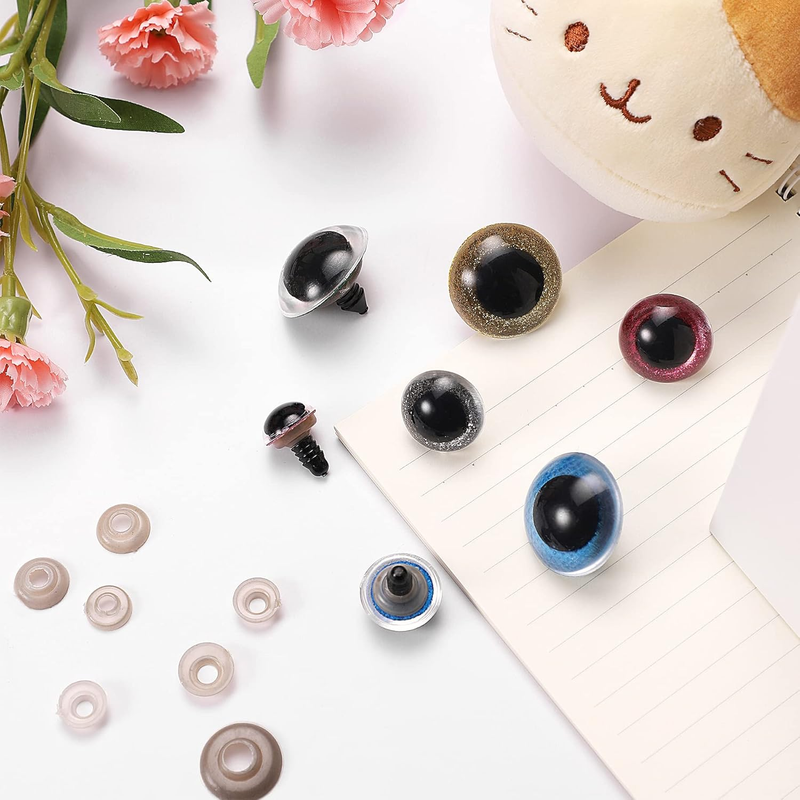 160pcs Large Safety Eyes for Amigurumi Glitter Eye for Stuffed Animals for DIY D