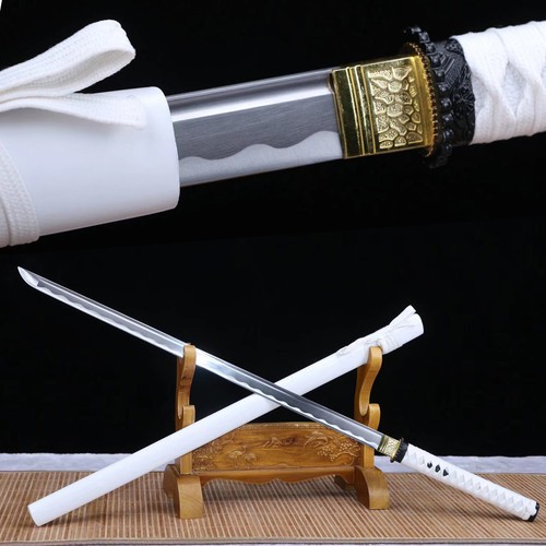 White Ninjato Chokuto Real Sharp Japanese Samurai Sword