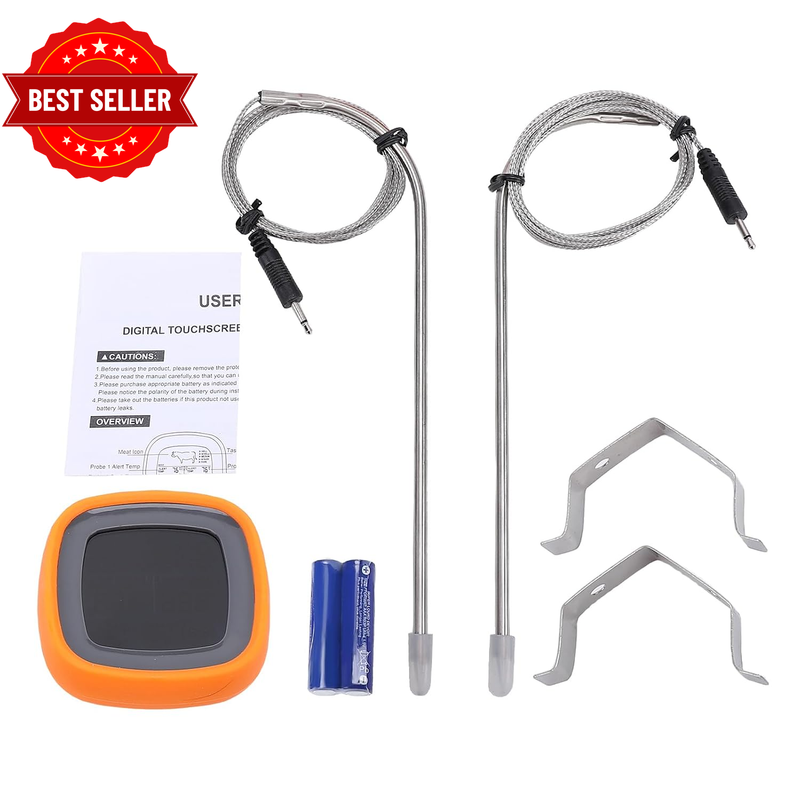 Digital Meat Thermometer, Dual Probe Cooking Thermometer, Backlight Touch Screen