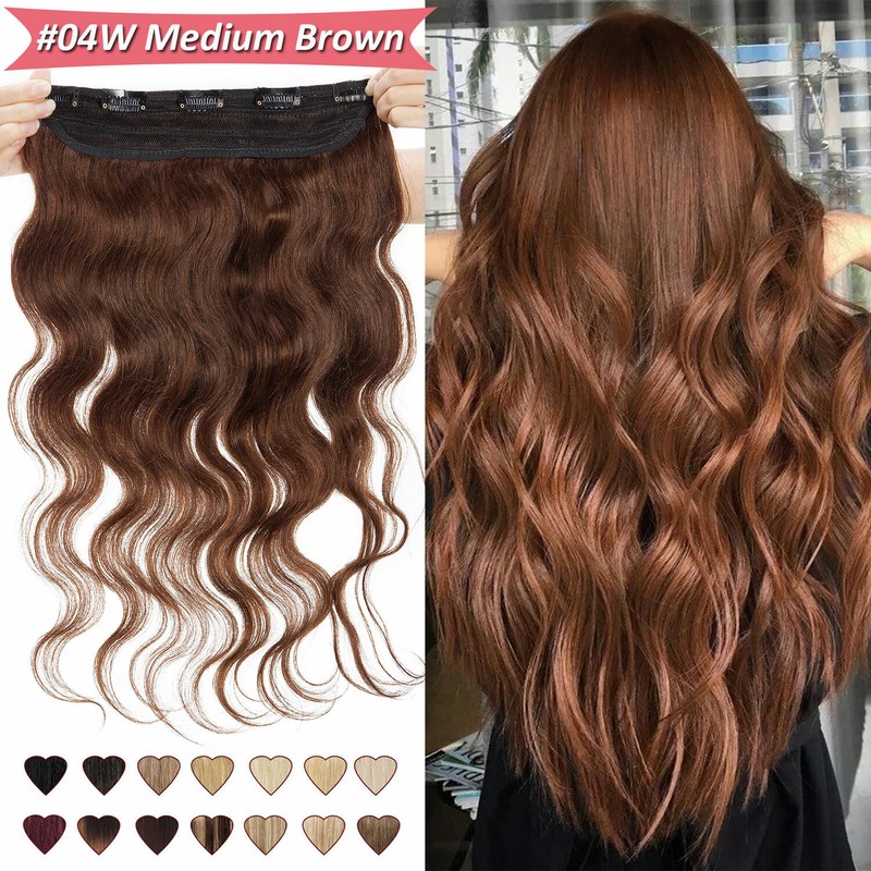 CLEARANCE One Piece Real Clip in Remy Human Hair Extensions Half Head #Highlight
