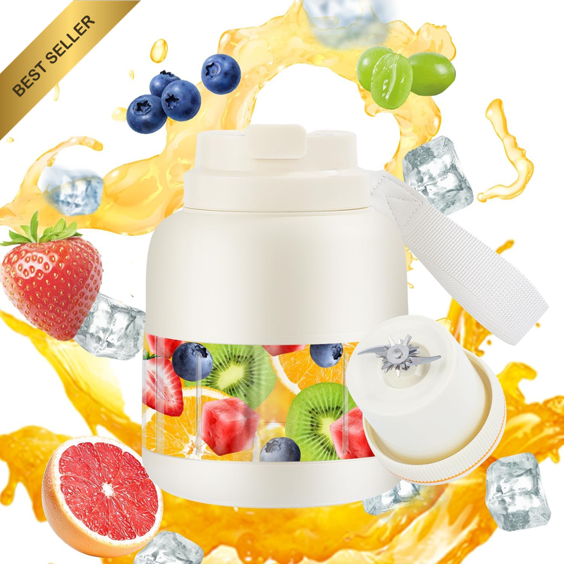 White Portable Smoothie Blender 27Oz Personal Rechargeable Juice Blenders for Sh