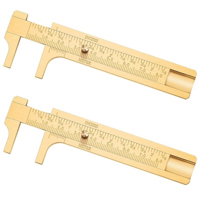 2 Pcs Brass Vernier Caliper Pocket Handy Measuring Mini Tool... 