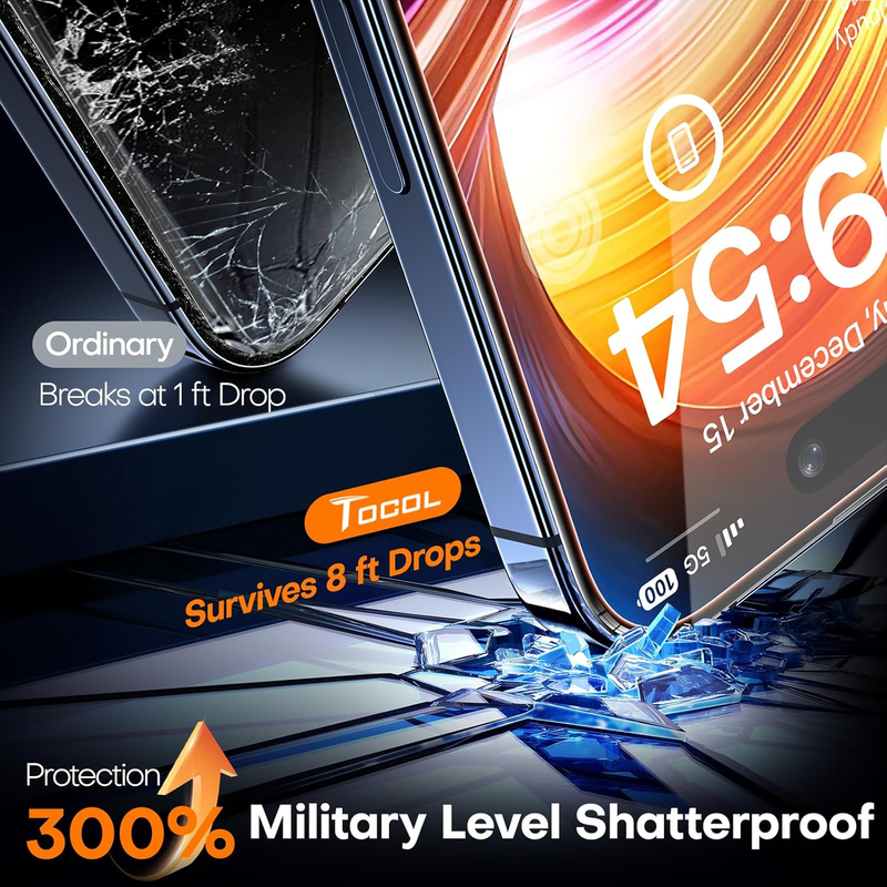 2 Pack for iPhone 15 Pro Max Screen Protector [Instant Installation][Auto-Dust R