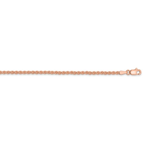 Pre-owned Spiga 14k Rose Gold 2mm Solid Plain  Chain W/ Lobster Clasp 16" - 30"